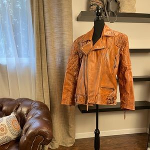 Vintage Leather Motorcycle Jacket